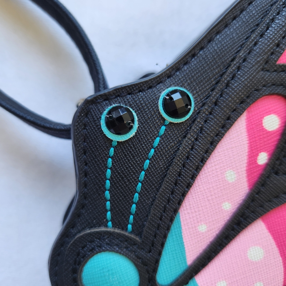 Butterfly Lily Bloom Flutter Butter Crossbody Bag Black Pink Blue Cute Fairy - Picture 9 of 16